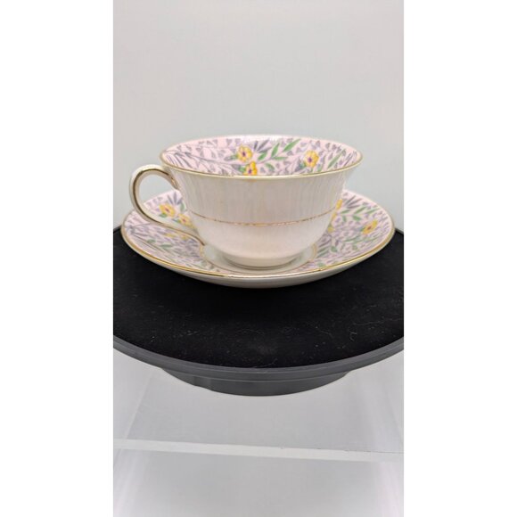 Rosina Wide Mouth Teacup & Saucer Set Floral Pattern & Gold Trim Bone China - Picture 11 of 16